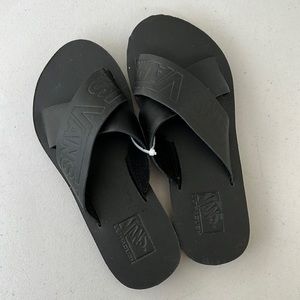 VANS Leather Cross Strap Slippers